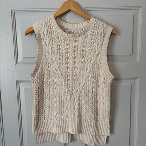 NWOT Rachel Zoe Cream Knit Sweater Vest